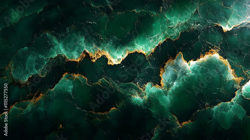 Abstract Green and Gold Mar...
