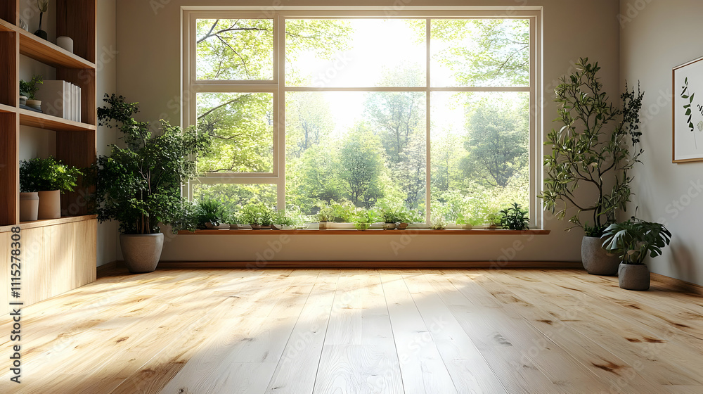 Sunlight Streams Through Window in Room with Plants Sunlight Streams Through Window in Room with Plants