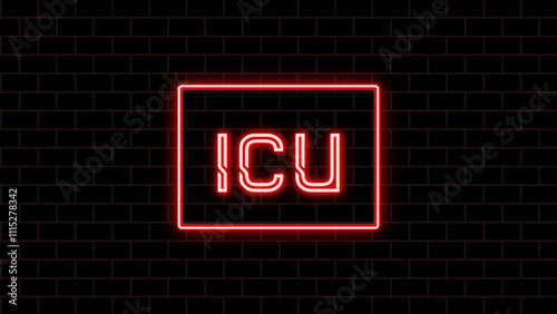 ICU のネオン文字イラスト