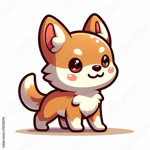 Wallpaper Mural Cute Chibi Dingo Illustration in Flat Style on White Background - Isolated Character Design Torontodigital.ca