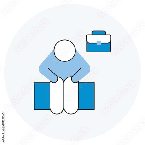 Unemployment Icon, Exploring the Causes and Solutions for Unemployment, The Impact of Unemployment on Economic Stability icon, Vector