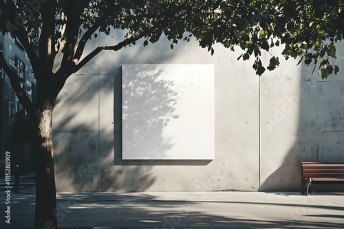 Blank billboard sign mockup in the urban environment, on the facade, empty space to display your advertising or branding campaign
