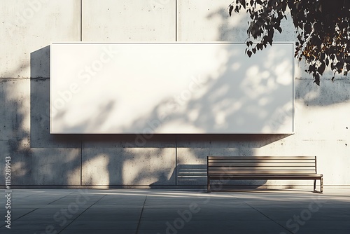 Blank billboard sign mockup in the urban environment, on the facade, empty space to display your advertising or branding campaign
