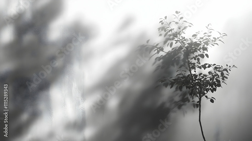 Shadowy Plant Silhouette on...