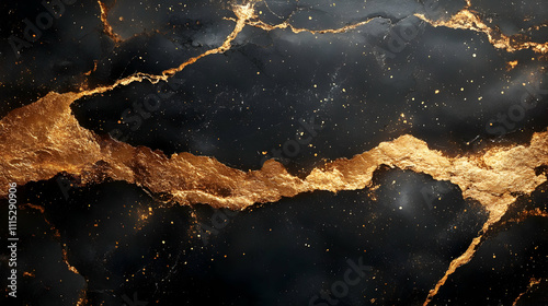 Gold & Black Abstract Textu...