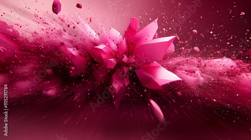 Vibrant Pink Crystal Explos...