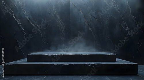 Dark Stone Platform 3D Render