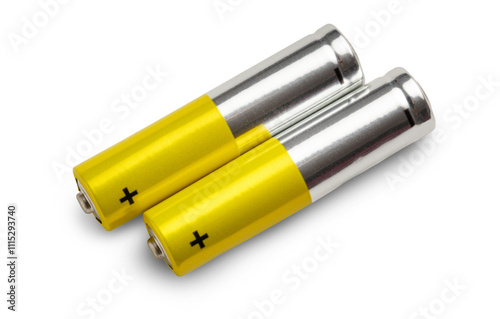 Two batteries isolated on white background photo