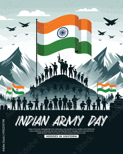 Wallpaper Mural Indian Army Day Celebration Social media post template banner Torontodigital.ca