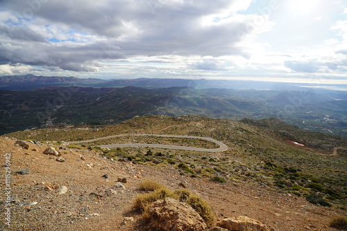 hiking trail of Rouvas , panoramic view of southern Crete photo