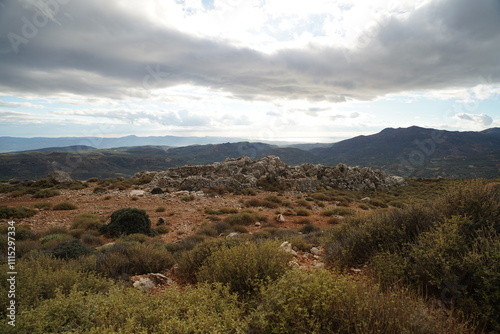 hiking trail of Rouvas , panoramic view of southern Crete photo