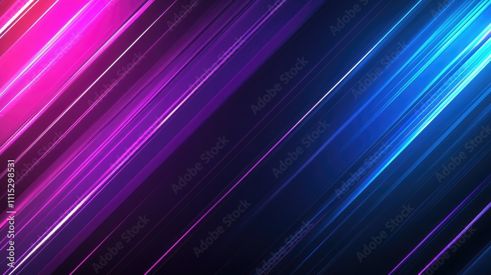 Fototapeta premium High-tech line background with glowing streaks of blue and pink light, creating a vibrant cyberpunk aesthetic