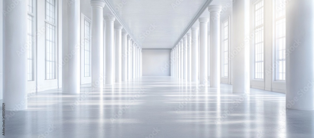 Obraz premium White Colonnade Hallway