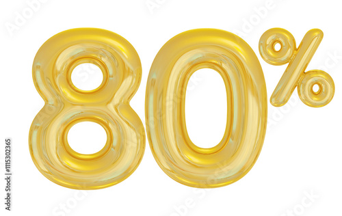 80 Percent Gold Balloon Discount 3D