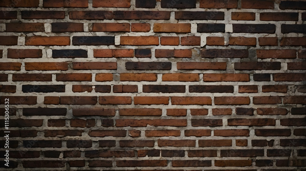 Fototapeta premium Old wall background with stained aged bricks