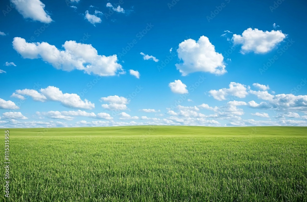 A vast grassland under a blue sky with fluffy white clouds in Inner Mongolia, showcasing the natural beauty and expansive landscape, perfect for a peaceful and tranquil outdoor setting. A vast grassland under a blue sky with fluffy white clouds in Inner Mongolia, showcasing the natural beauty and expansive landscape, perfect for a peaceful and tranquil outdoor setting.