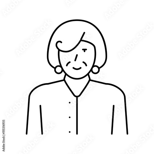 pensioner old woman line icon vector. pensioner old woman sign. isolated contour symbol black illustration