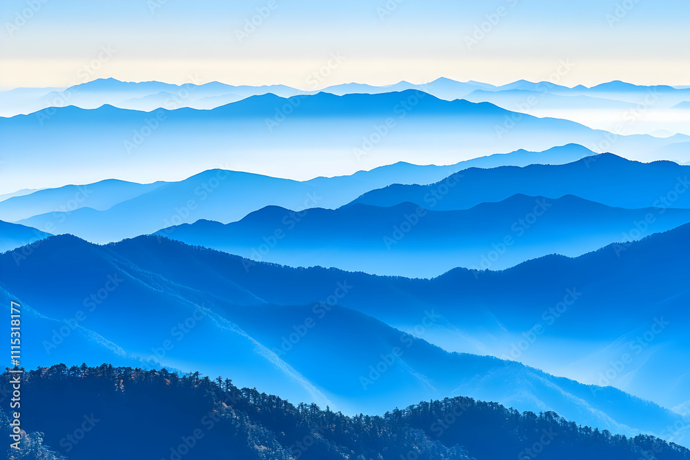 Blue Mountain Layers Illustration Blue Mountain Layers Illustration