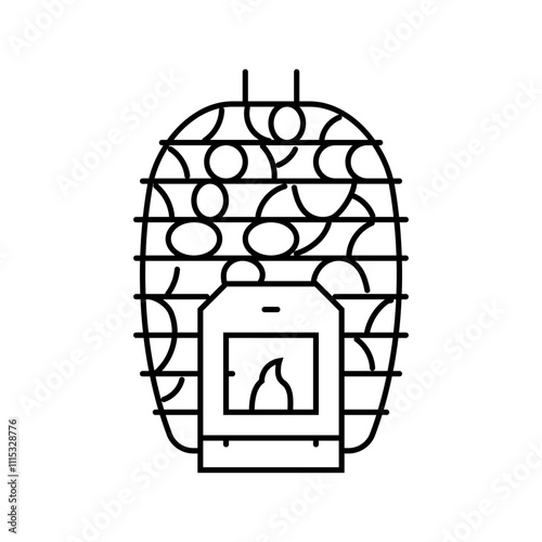 stove sauna line icon vector. stove sauna sign. isolated contour symbol black illustration