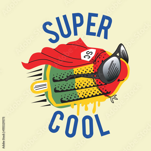 super cool design cartoon vector illustration