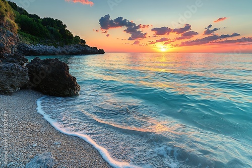 colorful sunset in Alghero, Sardinia
 photo