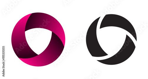 Abstract circular designs isolated on white background. Vector illustration.