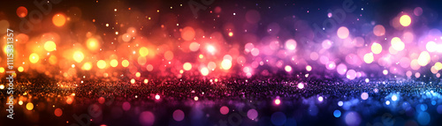 Vibrant Bokeh Festival Lights Abstract Celebration Scene with Ample Copy Space