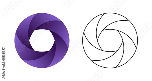 Abstract circular designs isolated on white background. Vector illustration.