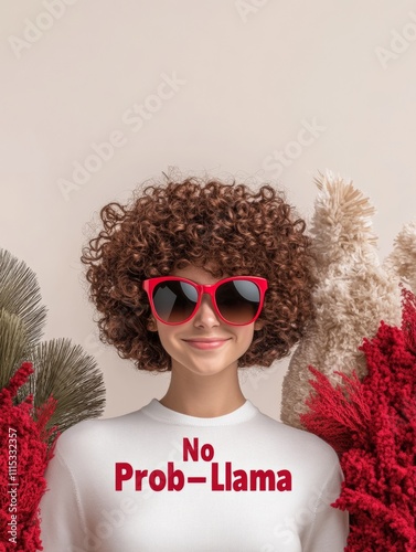 Celebrate National Llama Day with a Fun No Prob-Llama T-Shirt Design for Holidays photo