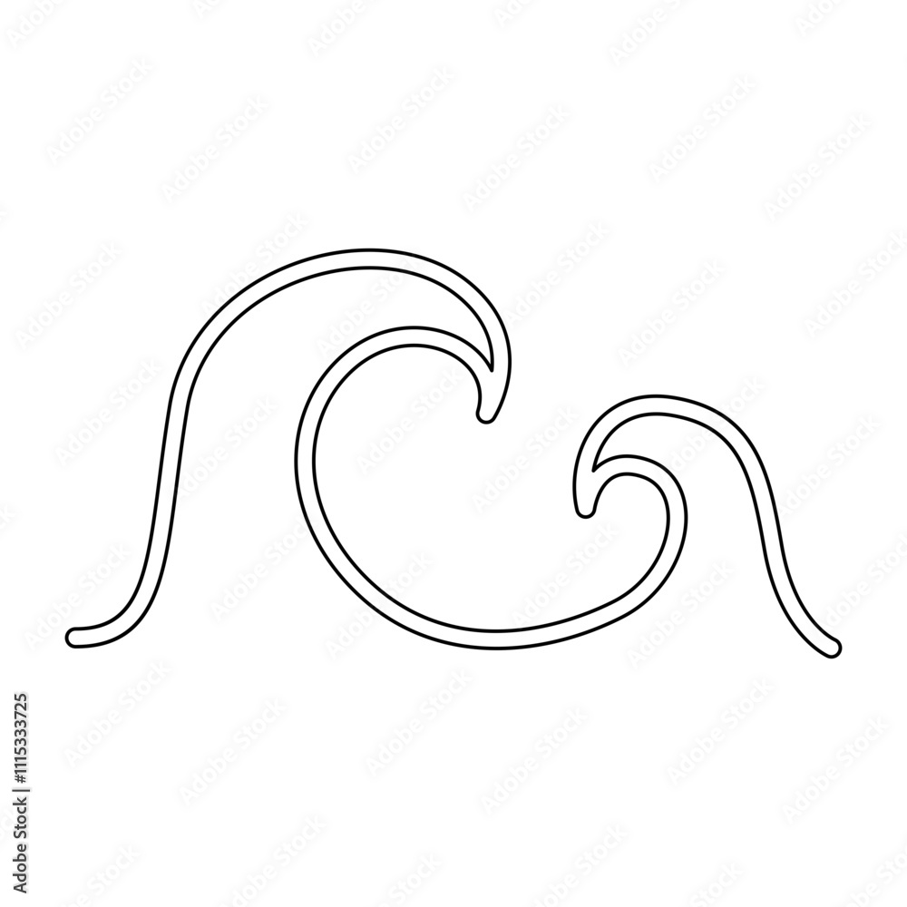 Fototapeta premium Tsunami icon in line style