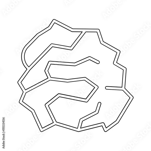 Crumpled paper icon in line style