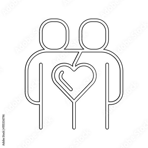 Friendship icon in line style