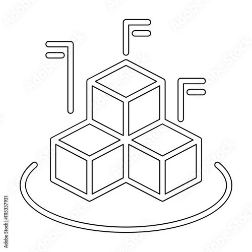 Data diagram icon in line style