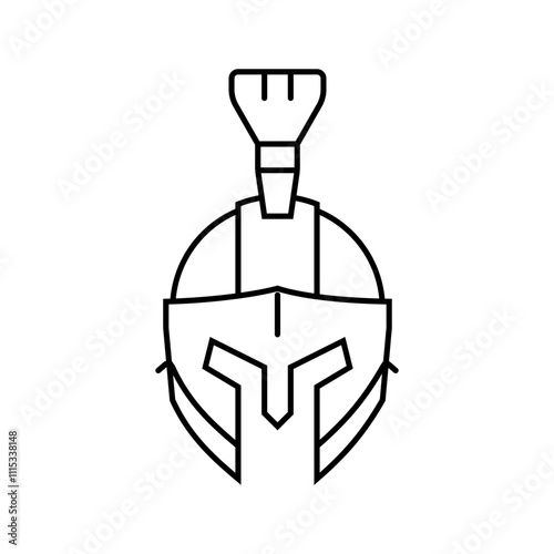 helmet soldier roman greek line icon vector. helmet soldier roman greek sign. isolated contour symbol black illustration