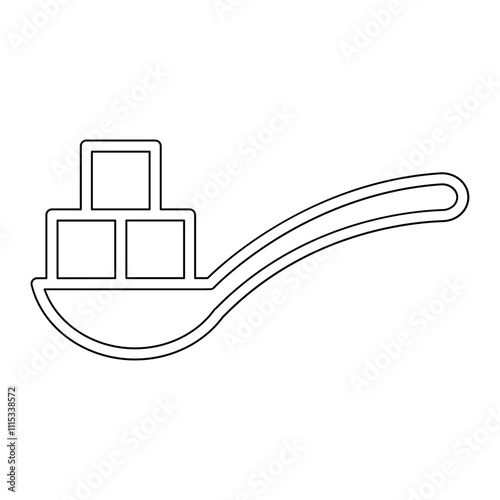 Sugar cube icon in line style