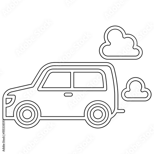 Air pollution icon in line style