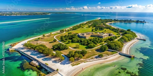 Aerial view of Fort De Soto Park in St Petersburg Clearwater Florida, Fort De Soto Park, St Petersburg, Clearwater, Florida photo