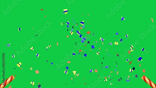  Confetti Party Poppers Gun green screen background