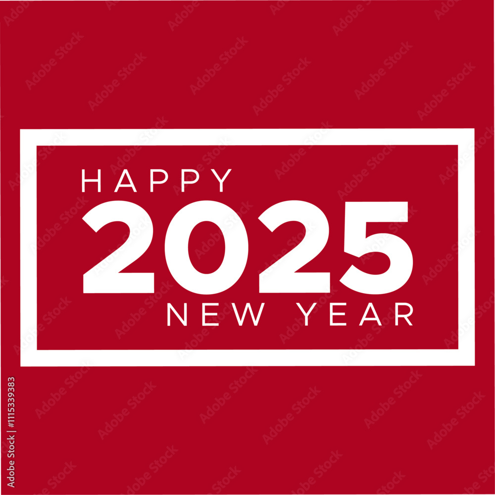 happy new year 2025 text logo icon style design template with red background. happy new year 2025 text logo icon style design template with red background.