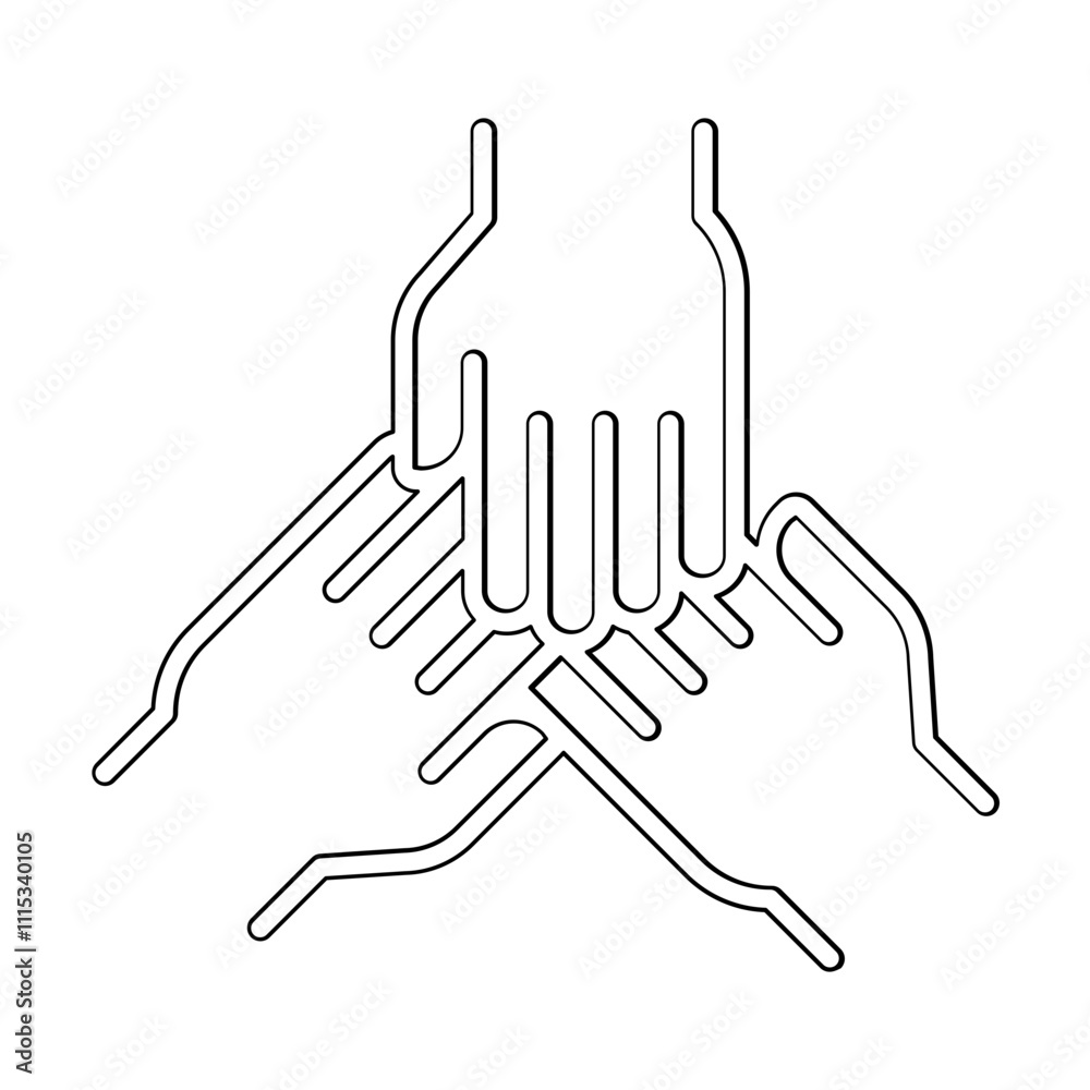 Obraz premium Unity icon in line style