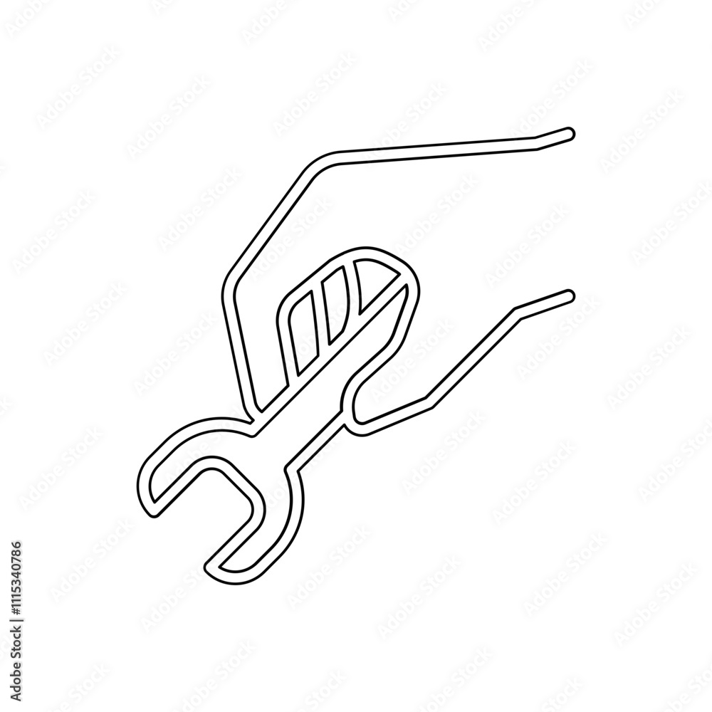 Obraz premium Wrench icon in line style