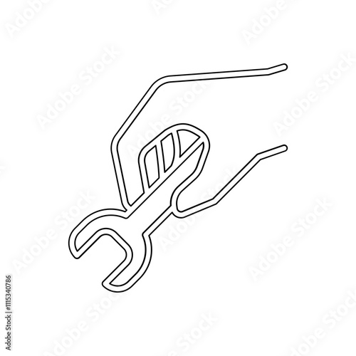 Wrench icon in line style