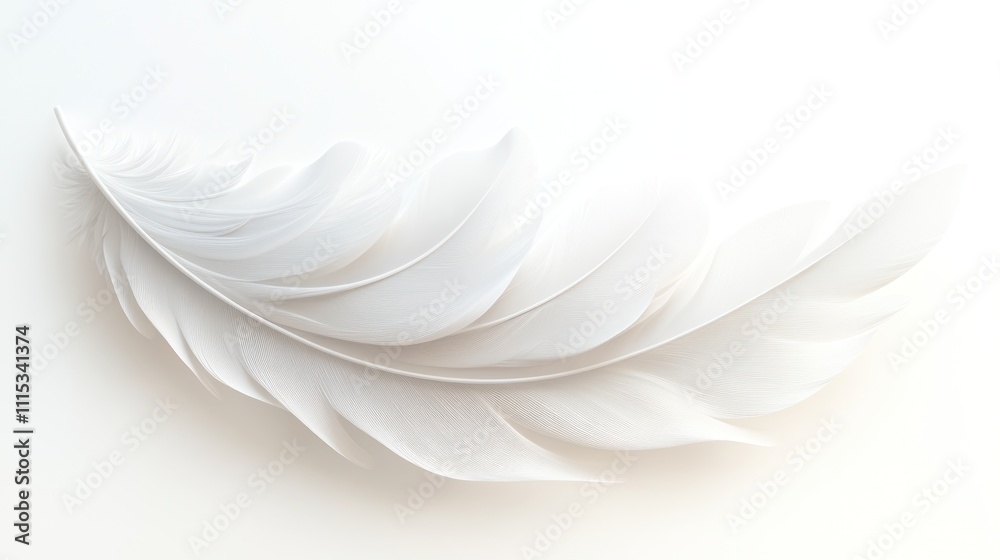 Obraz premium Delicate white feather, soft, elegan