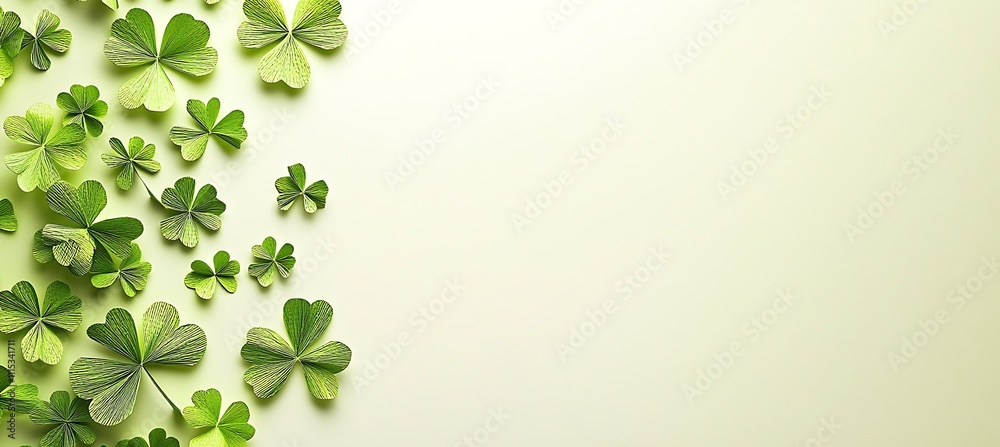 St. Patrick's Day digital background, green clovers St. Patrick's Day digital background, green clovers