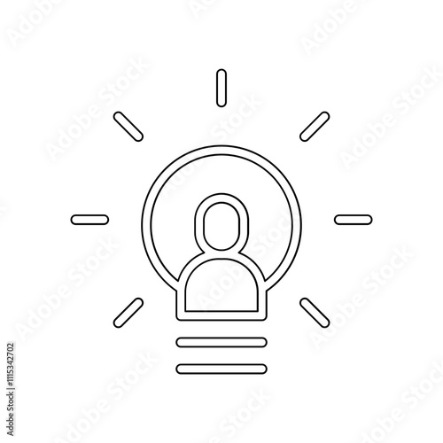 Thinking icon in line style