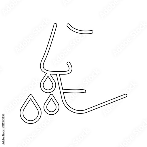 Runny nose icon in line style