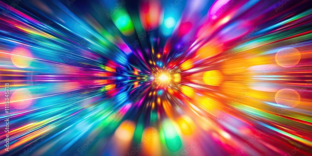 Obraz premium Vibrant moire effect created by colorful blurred light patterns, abstract, colorful, background, blurred, vibrant