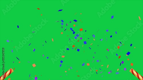  Confetti Party Poppers Gun green screen background