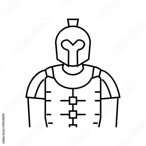 gladiator spartan roman greek line icon vector. gladiator spartan roman greek sign. isolated contour symbol black illustration