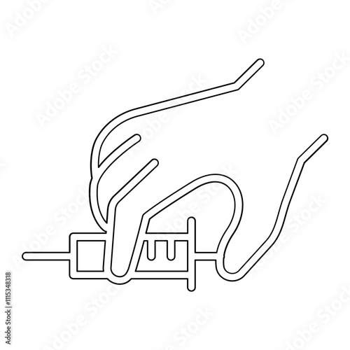Botox injection icon in line style